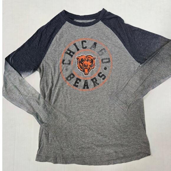 Men's Chicago Bears NFL Brand Long Sleeve Ringer T-shirt Sz. Small - Picture 1 of 4